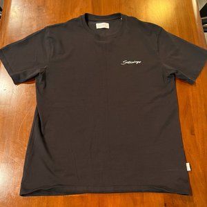 Saturdays NYC Black Embroidered Short Sleeve Tee